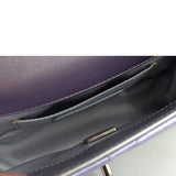 CHANEL Gradient Metallic Quilted Calfskin Leather Clutch Bag Silver