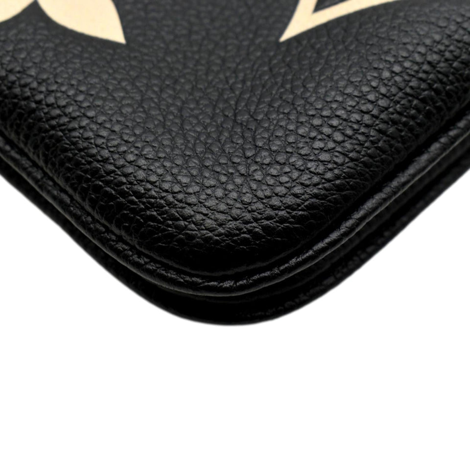 LOUIS VUITTON Double Zip Pochette Monogram Empreinte Crossbody Bag Bicolor