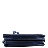 CHANEL Small Straight Lined Shopping Quilted Leather Tote Bag Blue