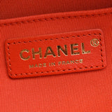 CHANEL Crumpled Calfskin Leather Vanity Case Crossbody Bag Red