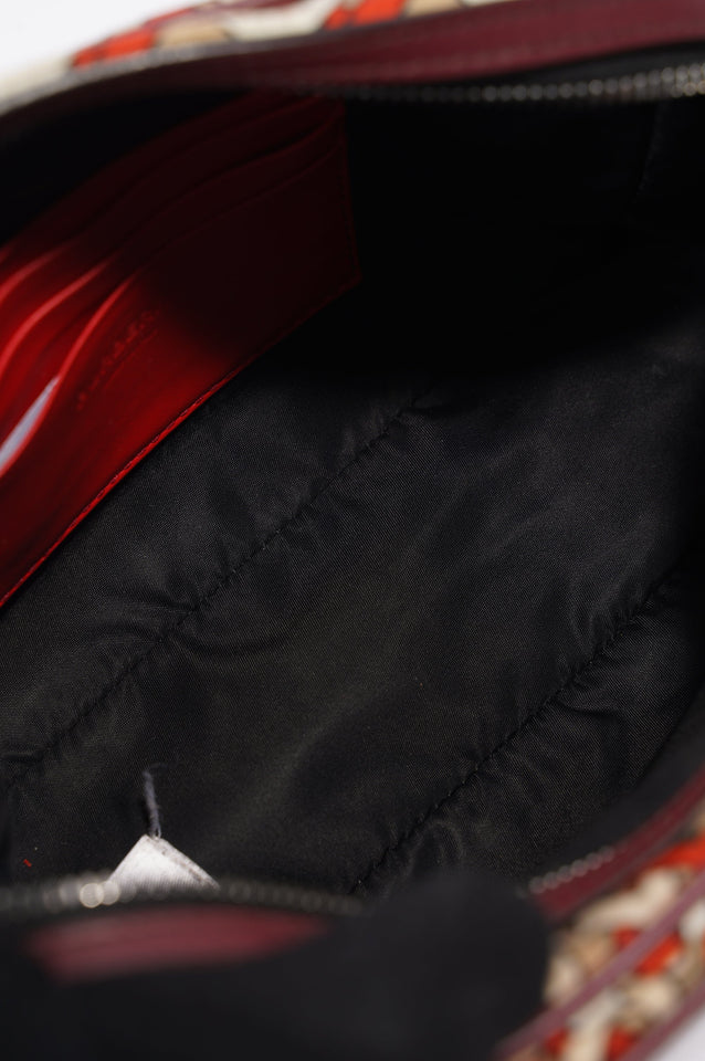 Burberry Womens Crossbody Nylon Bag TB Monogram Orange / Cream