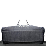 CHANEL Deauville Medium Bowling Denim Shoulder Bag Blue