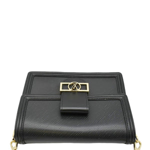 LOUIS VUITTON Dauphine MM Epi Leather Shoulder Bag Black