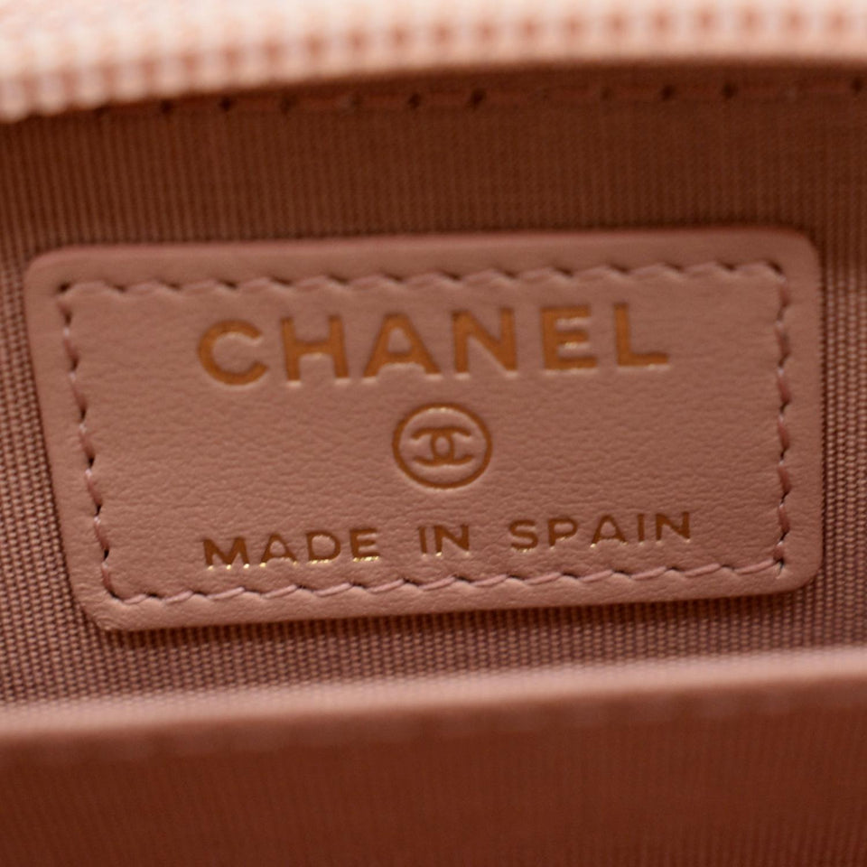 CHANEL Small Boy Caviar Leather Zip Around Wallet Pink