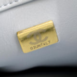 CHANEL Trendy CC Top Handle Flap Quilted Leather Shoulder Bag Light Blue