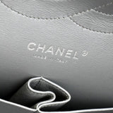CHANEL Jumbo Flap Quilted Leather Shoulder Bag Metallic Silver