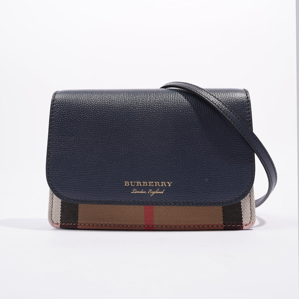 Burberry Womens Logo Crossbody Blue / Check