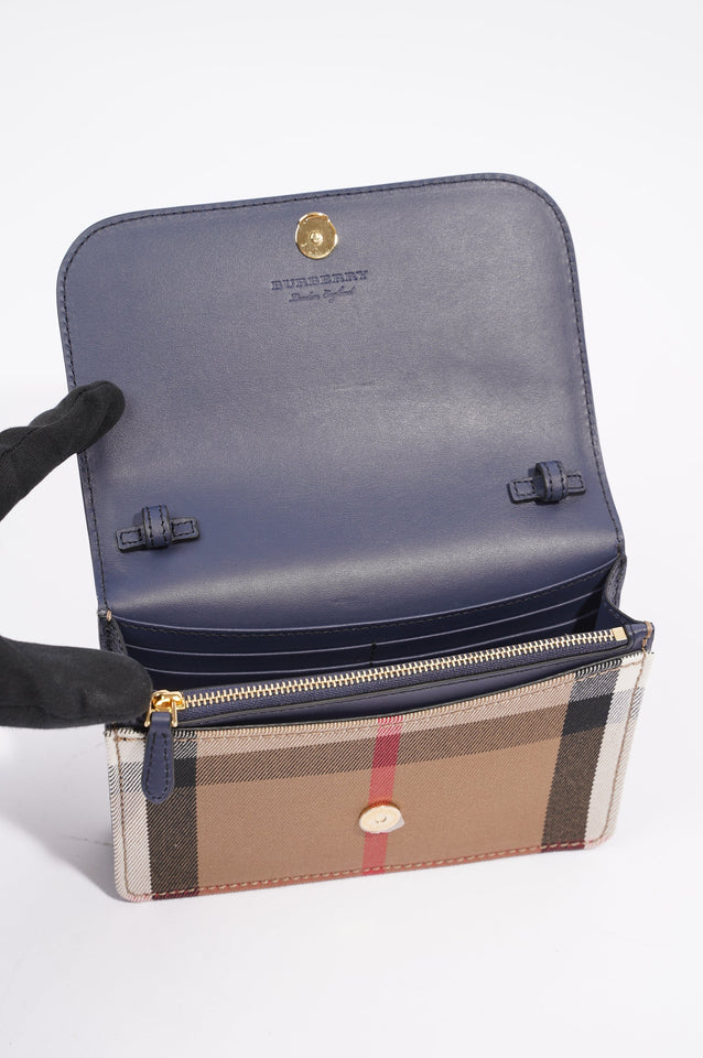 Burberry Womens Logo Crossbody Blue / Check