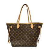 LOUIS VUITTON Neverfull MM Monogram Canvas Tote Bag Brown