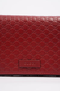 Gucci Womens Micro Guccissima Flap Crossbody Red Leather
