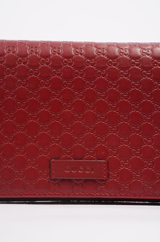 Gucci Womens Micro Guccissima Flap Crossbody Red Leather