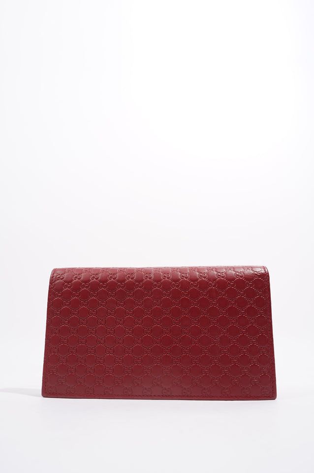 Gucci Womens Micro Guccissima Flap Crossbody Red Leather