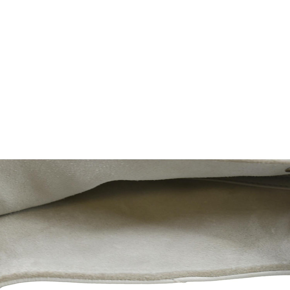 CHANEL Droplet Patent Leather Hobo Bag White
