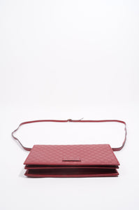 Gucci Womens Micro Guccissima Flap Crossbody Red Leather