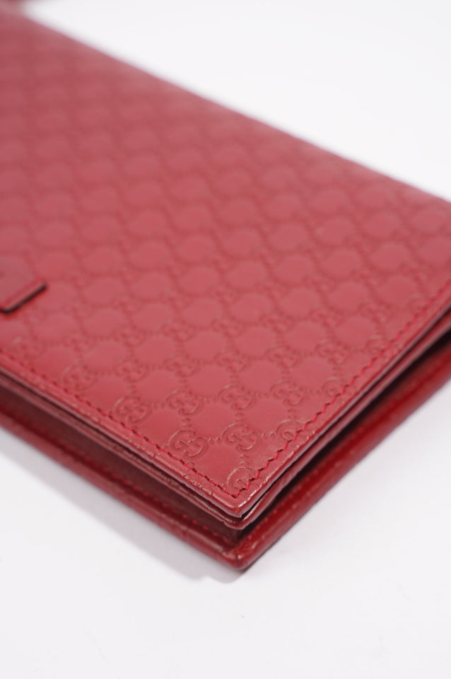 Gucci Womens Micro Guccissima Flap Crossbody Red Leather