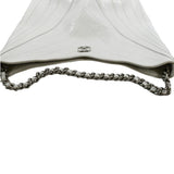 CHANEL Droplet Patent Leather Hobo Bag White