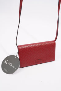 Gucci Womens Micro Guccissima Flap Crossbody Red Leather