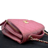 CHANEL Business Affinity Medium Flap Quilted Caviar Shoulder Bag Red