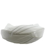 CHANEL Droplet Patent Leather Hobo Bag White