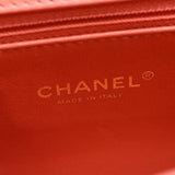 CHANEL CC Filigree Small Flap Caviar Leather Crossbody Bag Red