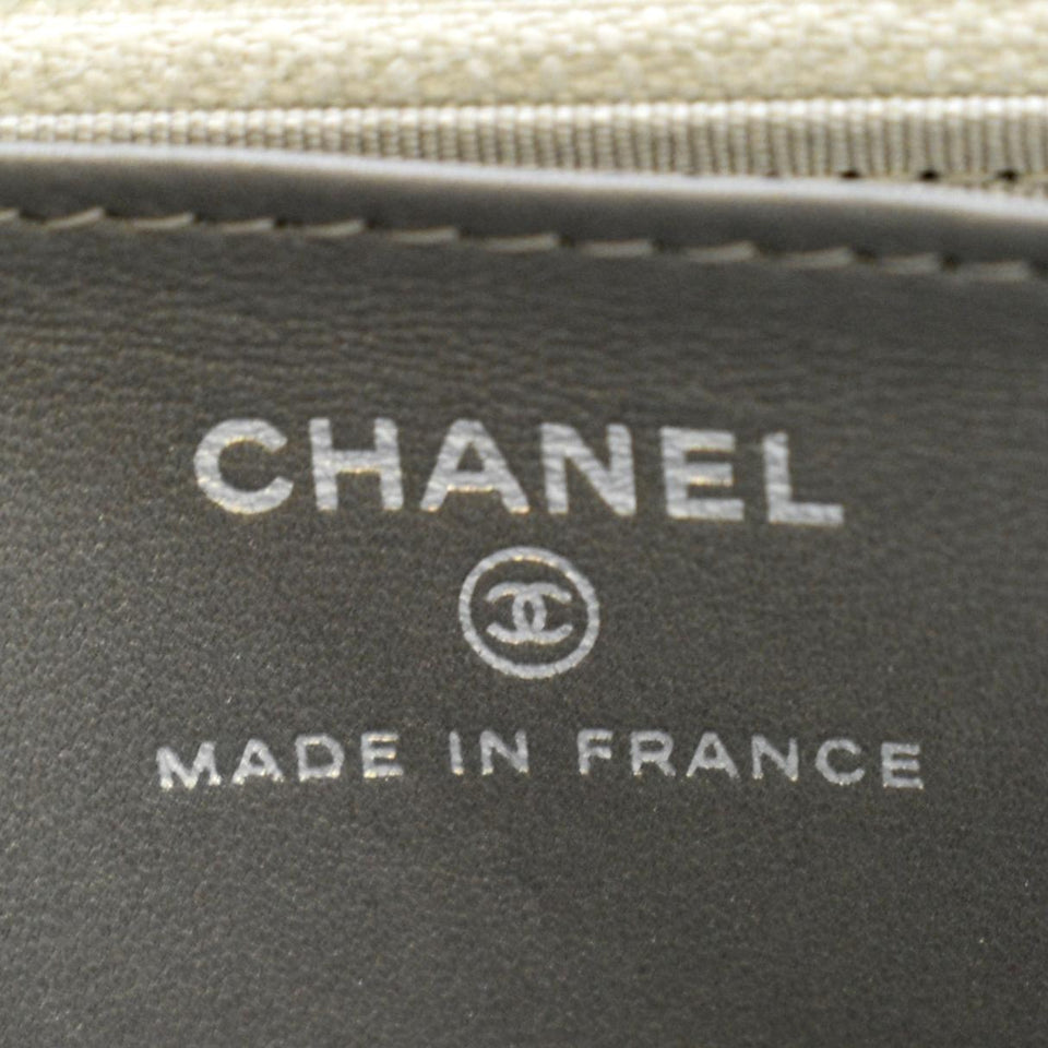 CHANEL Classic 2.55 Reissue Space Charm Quilted Canvas WOC Crossbody Bag Light Grey