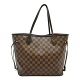 LOUIS VUITTON Neverfull MM Damier Ebene Tote Bag Brown