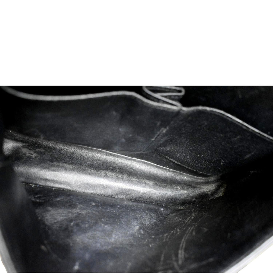 CHANEL Classic Medium Double Flap Patent Leather Shoulder Bag Black