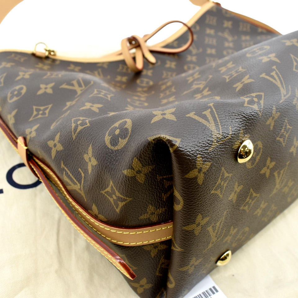 LOUIS VUITTON Carryall MM Monogram Canvas Shoulder Bag Brown