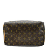 LOUIS VUITTON Speedy 30 Monogram Canvas Satchel Bag Brown