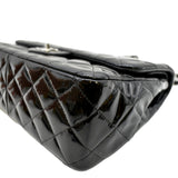 CHANEL Jumbo Flap Patent Leather Shoulder Bag Black