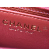 CHANEL Medium Coco Quilted Caviar Leather Top Handle Shoulder Bag Red