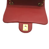 CHANEL Mini In The Loop Quilted  Leather Shoulder Bag Red
