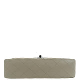 CHANEL Classic Medium Double Flap Quilted Leather Shoulder Bag Ivory