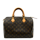 LOUIS VUITTON Speedy 30 Monogram Canvas Satchel Bag Brown