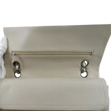 CHANEL Classic Medium Double Flap Quilted Leather Shoulder Bag Ivory