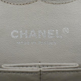 CHANEL Classic Medium Double Flap Quilted Leather Shoulder Bag Ivory