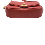 CHANEL Mini In The Loop Quilted  Leather Shoulder Bag Red