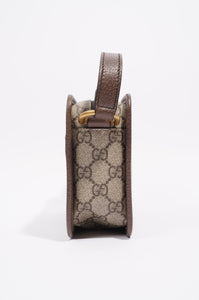 Gucci Womens Web Supreme Ophidia Crossbody Bag Brown Canvas