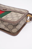 Gucci Womens Web Supreme Ophidia Crossbody Bag Brown Canvas