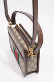 Gucci Womens Web Supreme Ophidia Crossbody Bag Brown Canvas