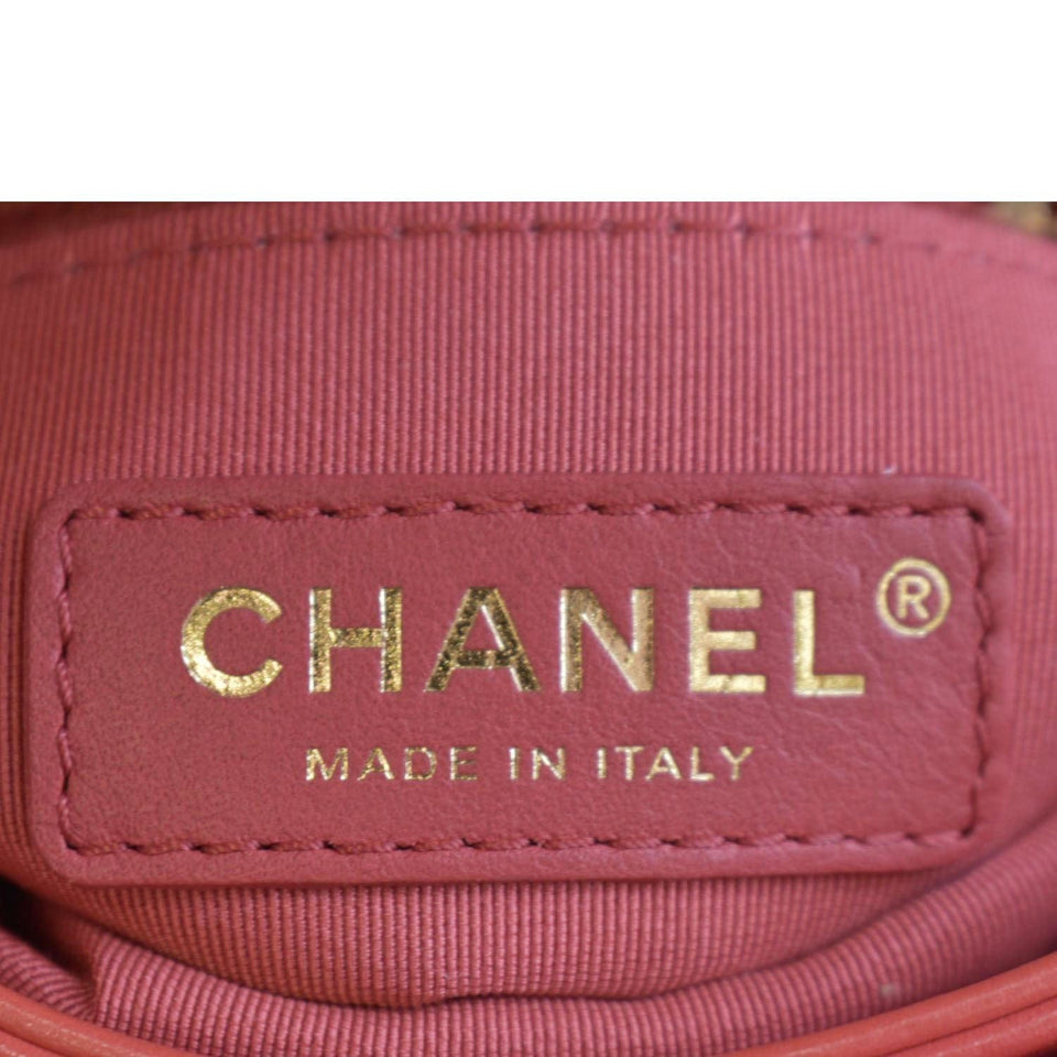 CHANEL Top Handle Quilted Leather Shoulder Bag Red
