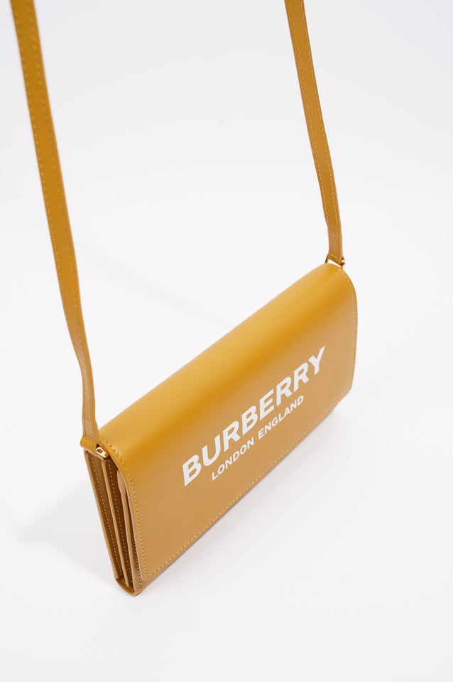 Burberry Womens Crossbody Bag Yellow Leather