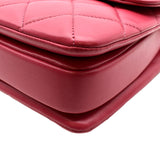 CHANEL Trendy CC Top Handle Flap Quilted Leather Shoulder Bag Red