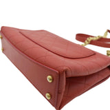 CHANEL Chic Affinity Stitched Small Flap Quilted Caviar Leather Crossbody Bag Red