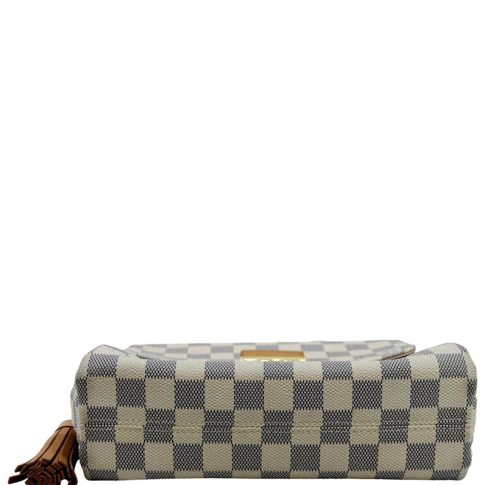 LOUIS VUITTON Croisette Damier Azur Satchel Crossbody Bag White