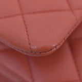 CHANEL Classic Medium Double Flap Quilted Leather Shoulder Bag Red