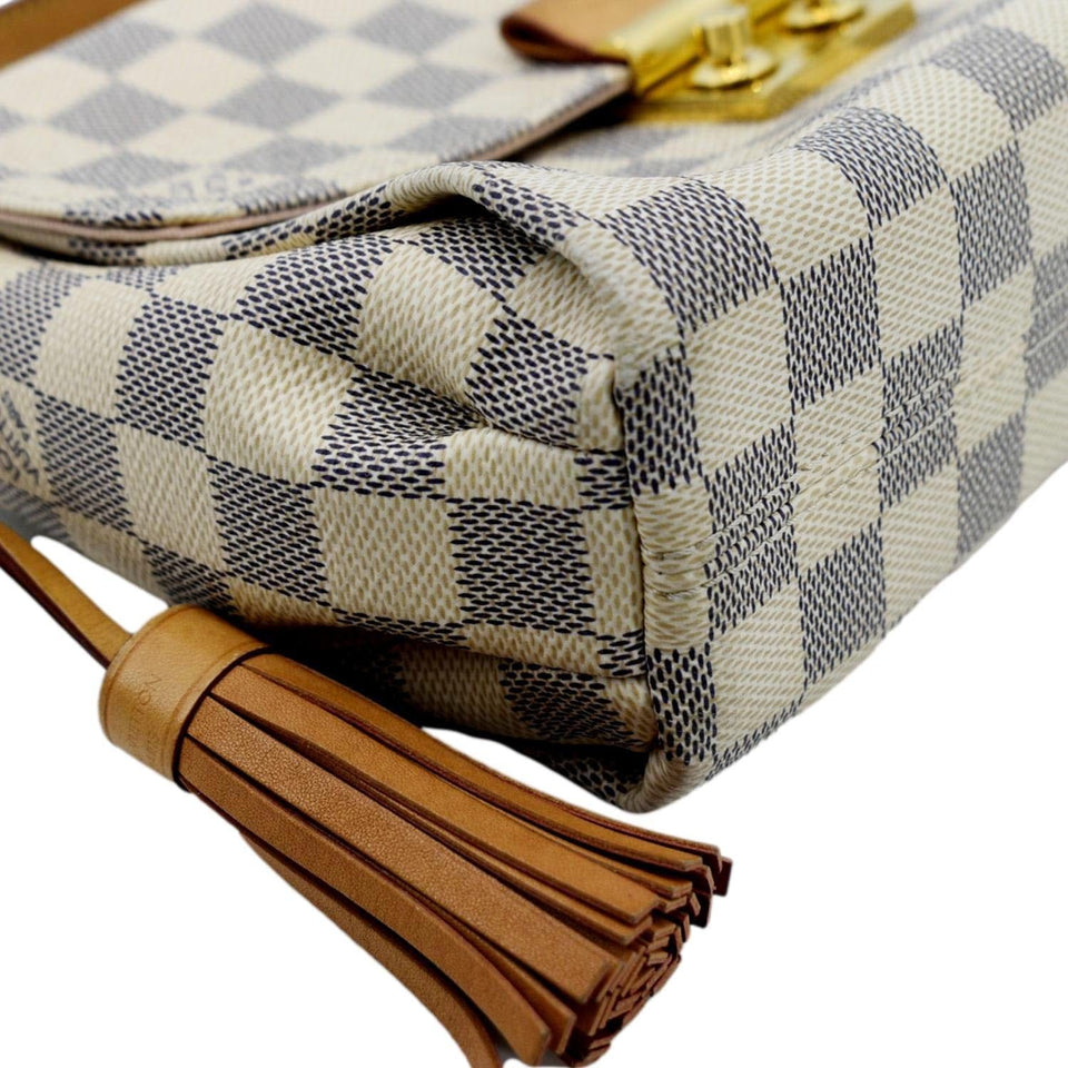 LOUIS VUITTON Croisette Damier Azur Satchel Crossbody Bag White
