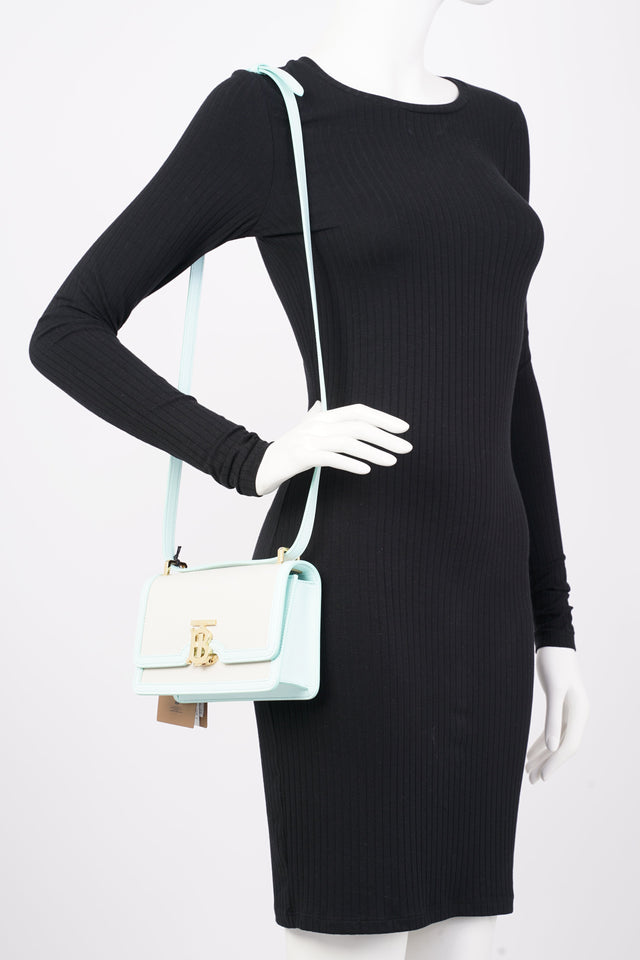 Burberry TB Crossbody Bag Cotton / Canvas White / Blue Mini