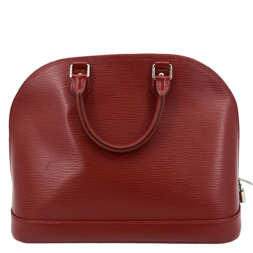 LOUIS VUITTON Alma GM Epi Leather Satchel Crossbody Bag Red