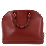LOUIS VUITTON Alma GM Epi Leather Satchel Crossbody Bag Red